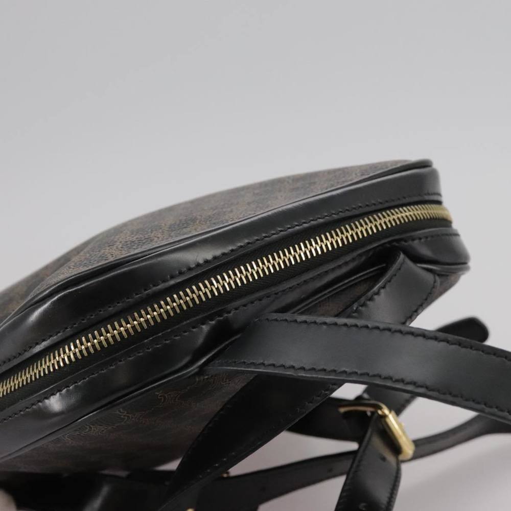 CELINE Macadam Canvas Backpack PVC Leather Black Silver Auth 105774 - Picture 6 of 16